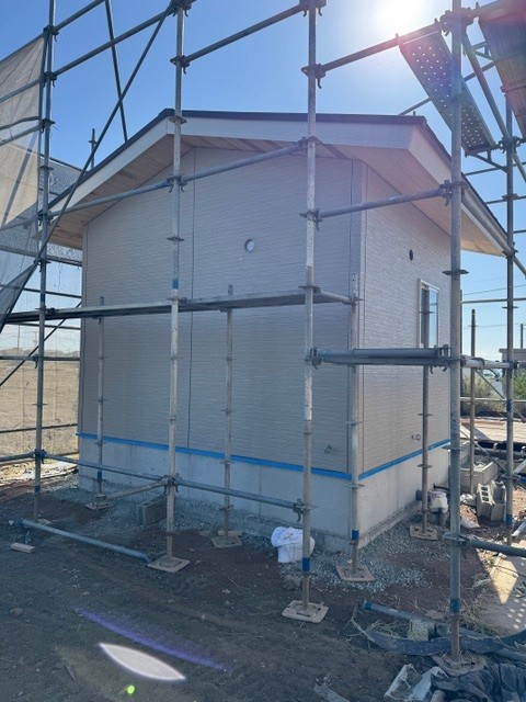 外壁の下地・通気層の施工後に検査しやすい状態の外周部